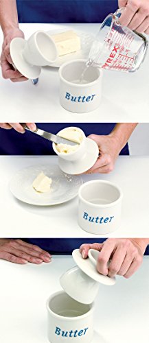 Butter Bell - The Original Butter Bell Crock by L. Tremain, French Ceramic Butter Dish, Café Retro Collection, Royal Blue - Thumbnail 4