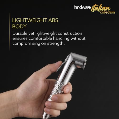 Image of Hindware ABS Health Faucet with 1.2m SS Flexible Hose | Durable ABS Body | Ergonomic Jet Spray with Smooth Trigger | Corrosion-Resistant Hose | for Personal Hygiene & Toilet Cleaning