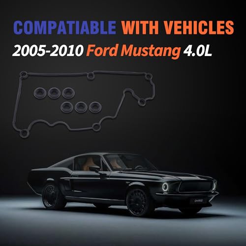 Image of HiSport VS50646R Engine Valve Cover Gasket Set | Compatible with Ford Mustang 4.0L V6 2005 2006 2007 2008 2009 2010
