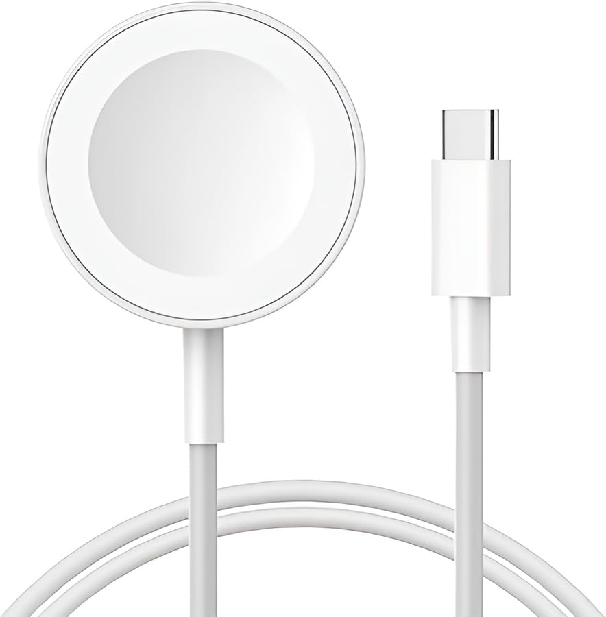 Portable Magnetic Wireless Charger for Apple Watch Series 1/2/3/4/5/8/7/6, Samsung Galaxy Watch 4/5, & Fitbit Versa – Quick & Efficient Charging
