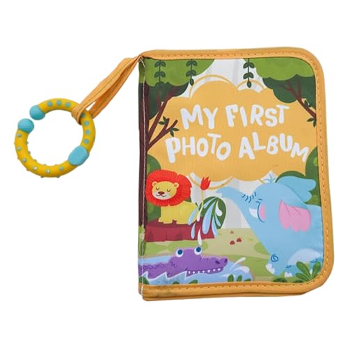 Album fotografico per bebè, album per bambini, 10 x 15 cm, morbido, souvenir con specchio sicuro, motivo leone decorativo casa, regalo mamma