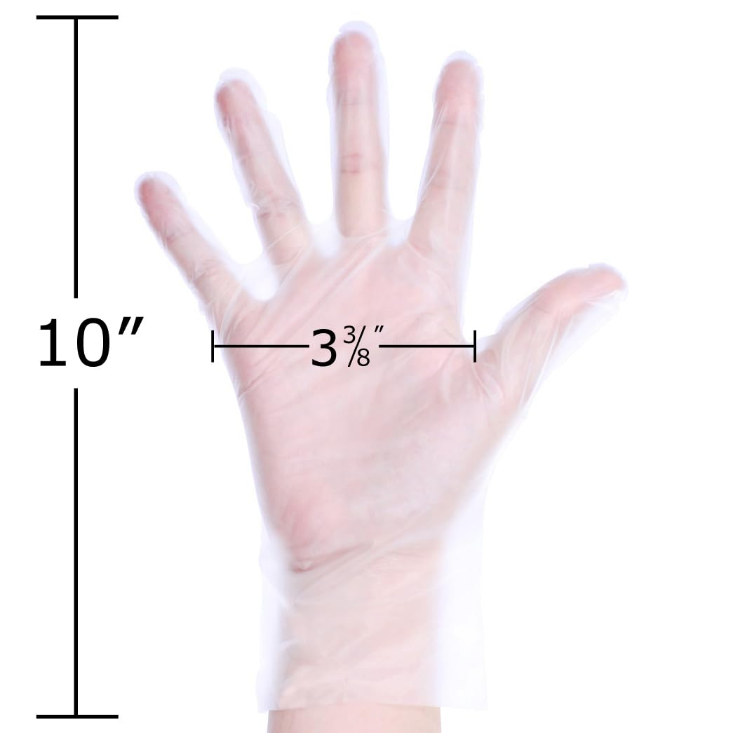 Daxwell Food Safe Stretch Poly Gloves (Medium, 1,000 Count) Non-Latex, Disposable, Food Handling Use, Powder Free, F10000224,White