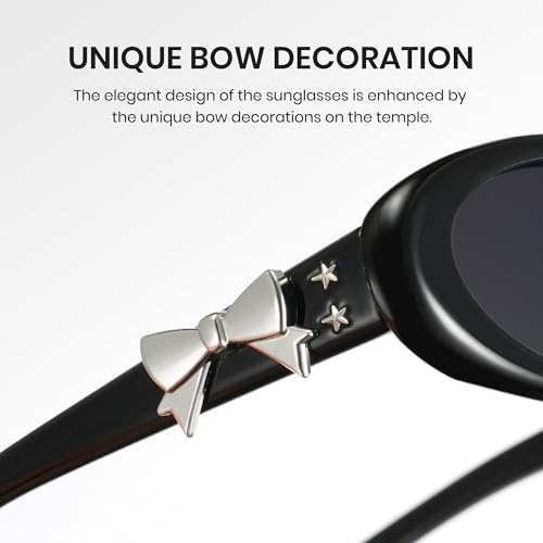 Cyxus Jang Wonyoung’s Style Sunglasses for Women with Bow Trendy Sunglasses UV Protection for Outdoor 12343