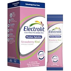 Electrolit Electrolytes Powder Packets, Strawberry Kiwi 8 Pack, Powdered Hydration Packets for Dehydration & Rehydration, Post Workout Flavored Hydrating Drink Mix, Gluten Free Water Enhancer Sticks