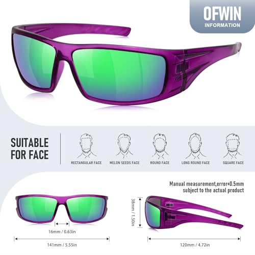 Image of Polarized Sports Sunglasses for Men Women,Driving Fishing | UV400 Protection Anti-Glare Lens, Wrap Around Sunglasses for Cycling,Hiking,Golf & Outdoor Sports Unbreakable Frame
