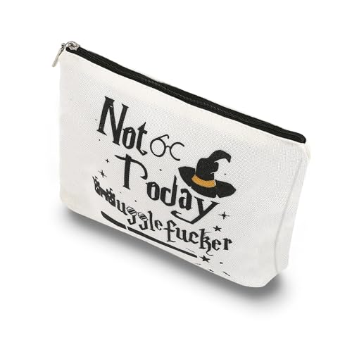 Cosmetic Bag,Wizard Gift Travel Pouch Makeup Bag for Women,Makeup Zipper Canvas Bag,Funny Makeup Bag, Cosmetic Make Up Bag Gift For Wizard Lover, Magic Fans (Not today)