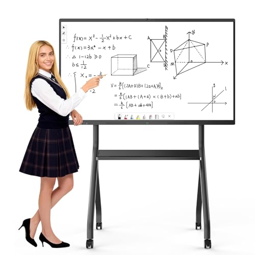 Image of 75'' 4K UHD Interactive Touchscreen Smart Board, Android 14 Wireless Digital Whiteboard with Open App Ecosystem, Wall-Mounted Smartboard for Classroom Home Office Studio