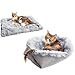 Lettino per Gatti e Cuccioli, Cuccia per Gatti Cani di Piccola Taglia, Letto Peluche per Animali Domestici, Peluche Multifunzionale 2 in 1, Calda Cuccia per Gattini e Cuccioli (Grigio)