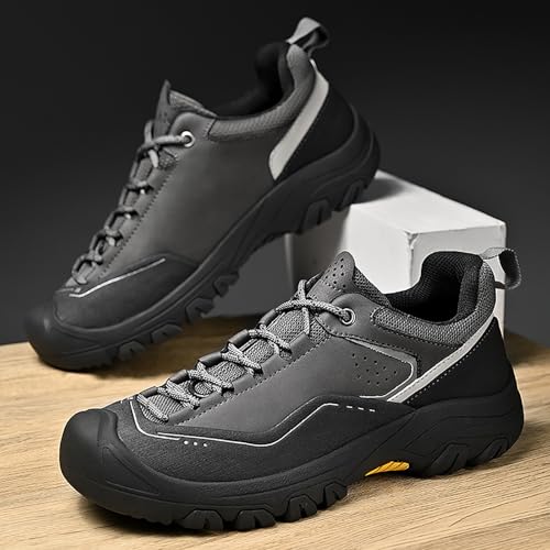 Men's Genuine Leather Waterproof Hiking Shoes Outdoor Lightweight Breathable Trekking Trails Shoes Casual Non-Slip Sneakers4