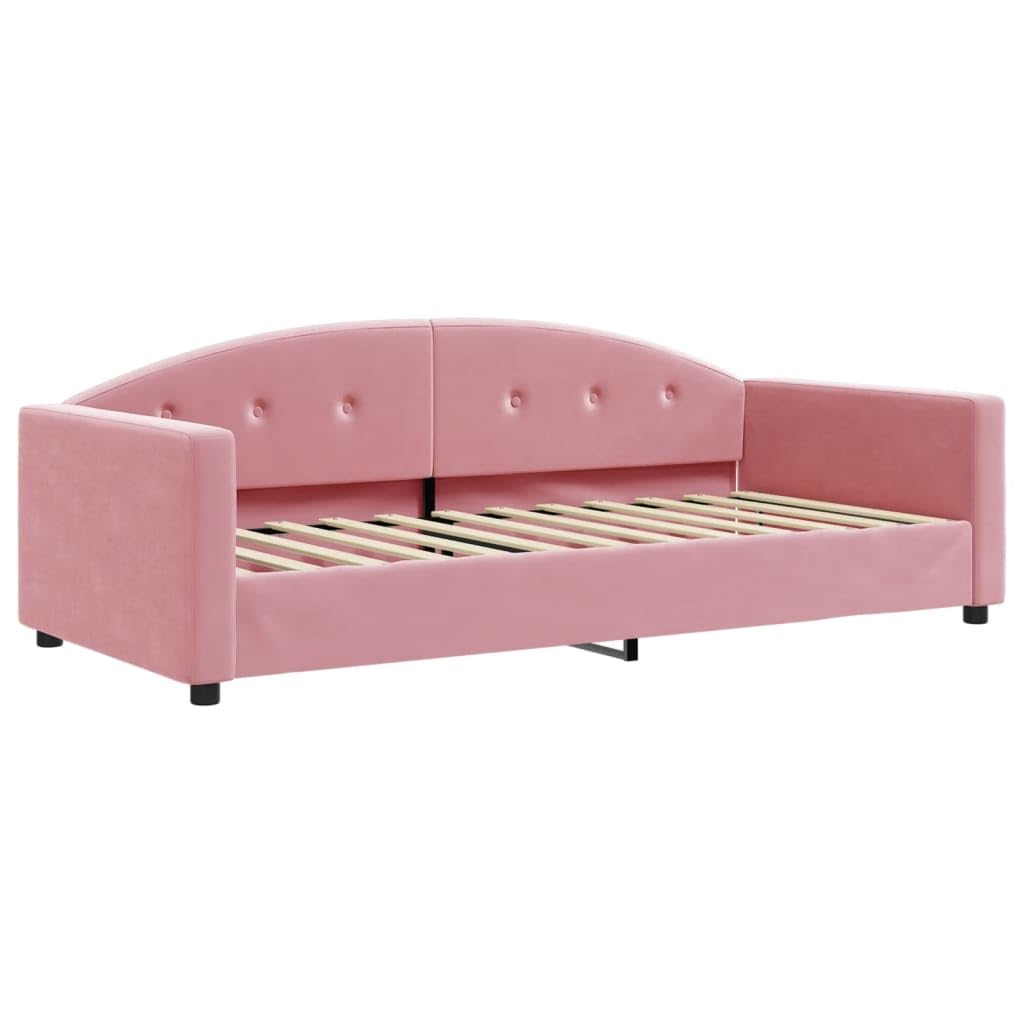Brokky 354139 Letto da Giorno Rosa 90x200 cm in Velluto Divano Letto,Giroletto, Singolo, Matrimoniale, Moderna
