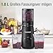 TUUMIIST Entsafter‚ Slow Juicer mit 135MM Extra Großem Einfüllschacht, Entsafter Gemüse und Obst Testsieger anwendbar Ganzes Obst und Gemüse, Leicht zu Reinigen, Hohe Saftausbeute, BPA-Frei