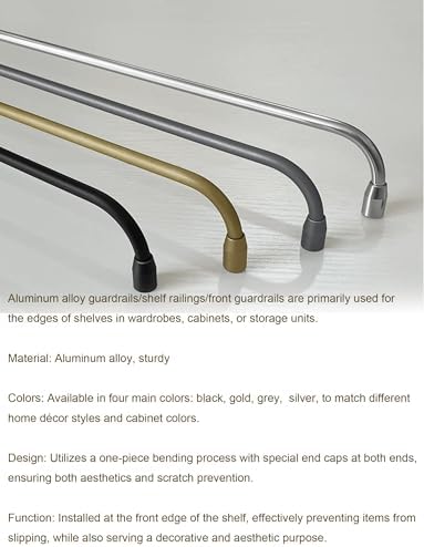 Sturdy 36" Gondola Shelf Wire Guard Rail - Anti-Fall Protection for Retail Shelving, Adjustable Silver Front Fence for Shoe Racks & Bookcases, Fits 8-46 Inches