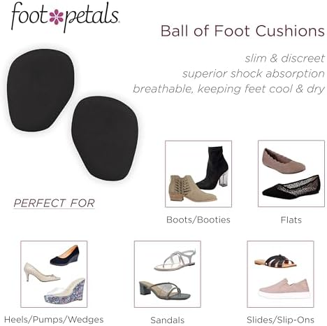 Foot Petals SHOE_INSERT, Black, One Size 4