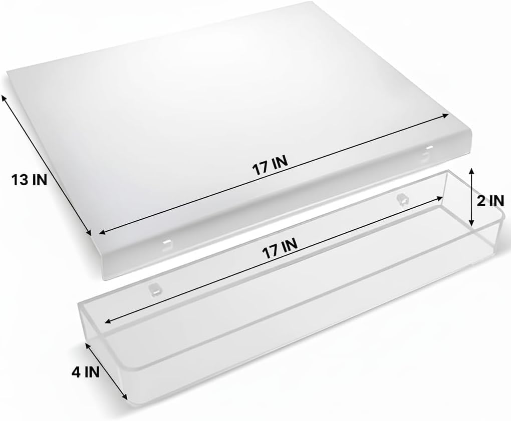 Acrylic Cutting Board with Waste container and Counter Lip,17x13 Inch,Food Safe,Large Clear Board for Home Kitchen,Chefs & Cooking Enthusiasts,Kitchen Ideal Housewarming Gifts