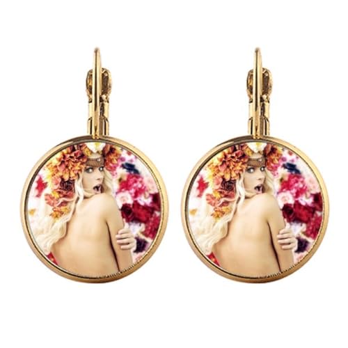 Boucles d'oreilles clip en or pour femme ornées de fleurs