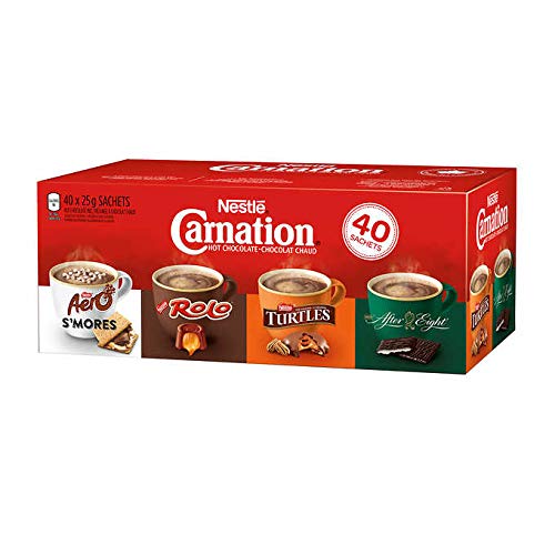Nestle Carnation Hot Chocolate Mix Variety Pack After Eight, Rolo, Mackintosh's, Turtles 40 Count