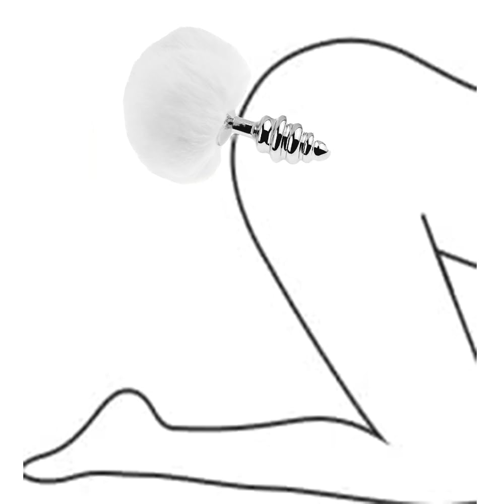 tight anal plug Plug anal metálico chico con cola Conejo blanca main image 1