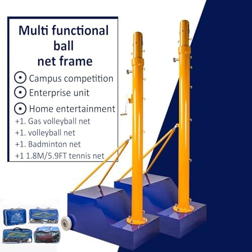 Portable Sports Net Stand for Badminton, Tennis, Volleyball with Stable Base and Wheels for Indoor & Outdoor Use