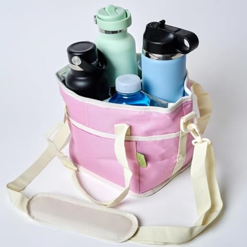 Bolsa aislada de 4 compartimentos independientes para botellas de agua con correa ajustable 5