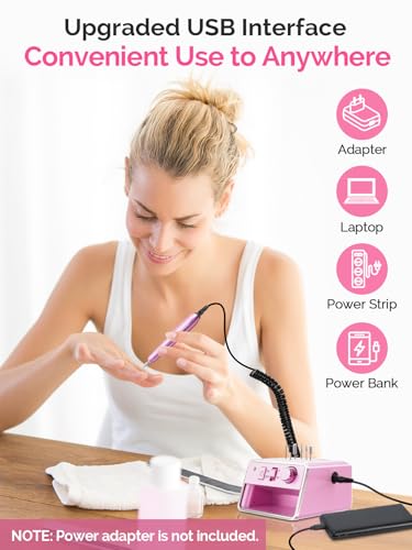 Taladro de uñas con almacén de accesorios y 20000 rpm para retirar esmalte 4