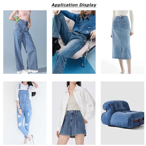 Tissu denim lavé non extensible pour coudre sans déformation drapé net - 6