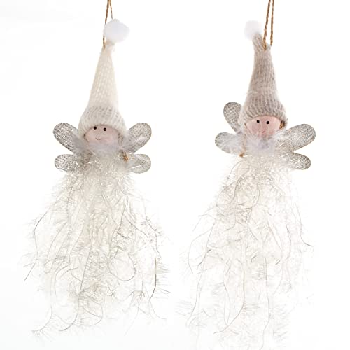 Logbuch-Verlag 2 colgantes de hadas de Navidad con forma de ángel para colgar en el árbol, 26 cm, purpurina