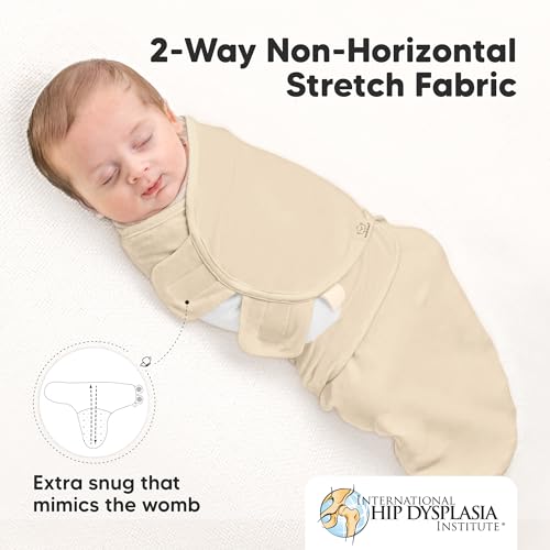 Image of 3-Pack Organic Baby Swaddle Sleep Sacks - Swaddles for Newborns, Infant 0-3 Months, Baby Girls, Boys, Soft & Snug Newborn Sleep Sack, Nursery Swaddling Blankets (Lil Fawn, OS)