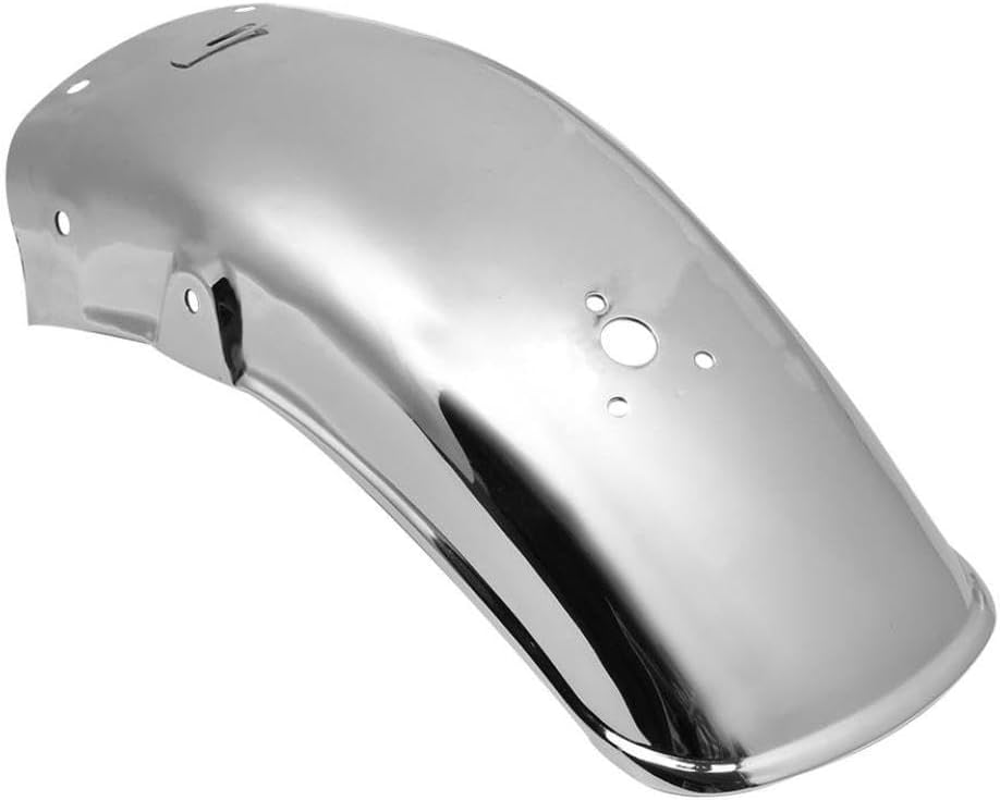 Motorcycle Retro Rear Fender Mud Splash Guard Compatible with GN125 GN250 Models - Black or Chrome Finish(Chrome)