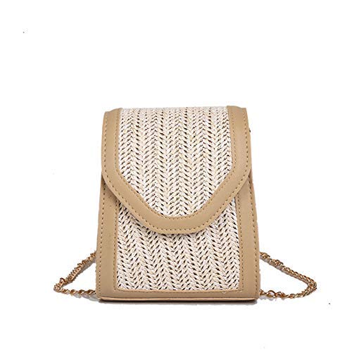 Sac à bandoulière tissé et petit sac carré de couleur unie pour femme