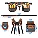 Tool Belt, Professional Tool Belts for Men, Magnetic Tool Pouch With Suspenders, Heavy Duty Detachable Adjustable Utility Belt Work Bags for Electrician, Carpenter (Gray and Orange, 32''-66'')