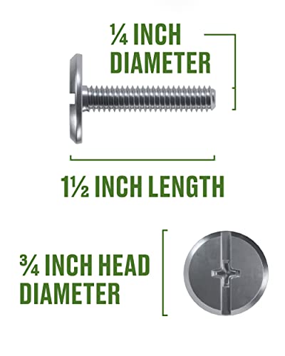 The Hillman Group Steel Combo Sidewalk Bolt, Hurricane Anchor For Metal, 25 Pack, 11.2 Oz, 0.25” Rust-Resistant Fasteners, Durable, Flat Head, (1/4" X 1-1/2" Xl Pak) Stainless Steel Finish (707312) #TOP2