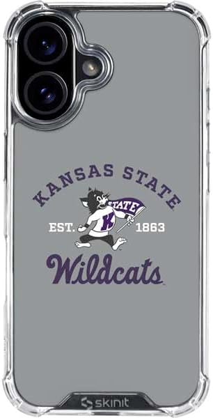 Skinit Clear Phone Case Compatible with iPhone 16 - Officially Licensed Kansas State University K-State Design