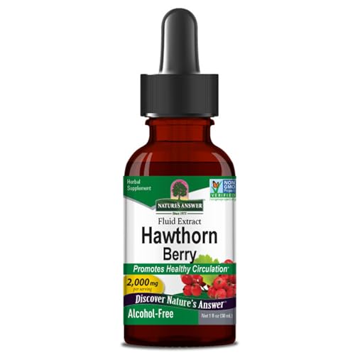 Nature's Answer, Hawthorn Extract (Extracto de Espino Blanco), Sin Alcohol, Gotas Veganas, 30ml, Testado en Laboratorio, Sin Gluten, Sin Soja, Vegetariano, No GMO