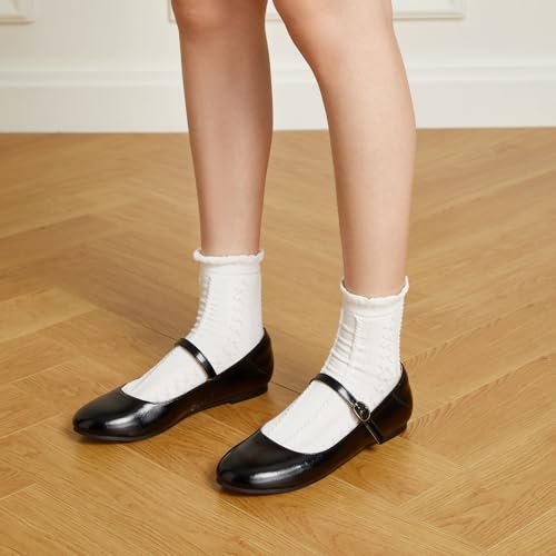 Trary Mary Jane Ballet Flats, Black Flats for Women, Ankle Strap Dressy Comfortable Flats2
