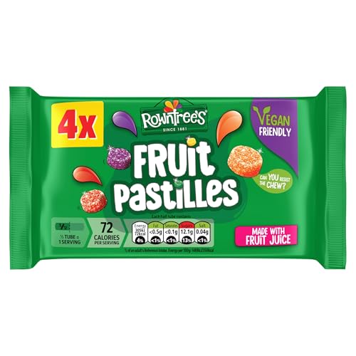 Rowntrees Fruit Pastilles Sweets Tube Multipack Vegan Friendly 4 x 52.5g