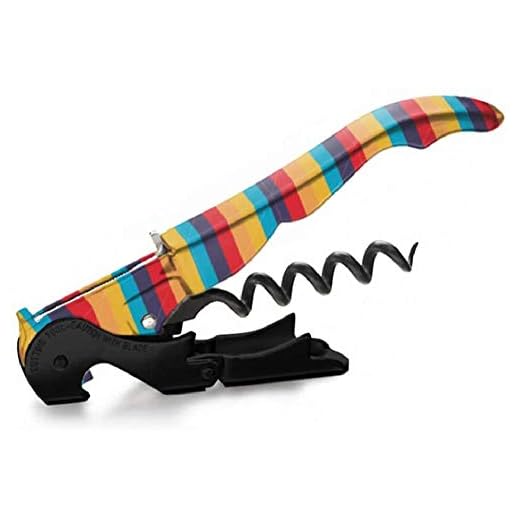 PULLTAP'S GENUINE Sacacorchos de dos tiempos para uso profesional Slider 900, Raya Color (Colección Rayados), Patentado y fabricado en España