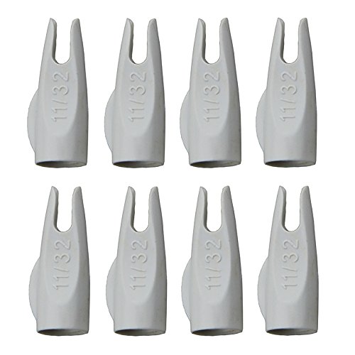Mangobuy 50pcs 11/32 Arrow Nock White/Red For OD9mm Wooden and Bamboo Arrow Traditional Bow Outdoor Archery (White)