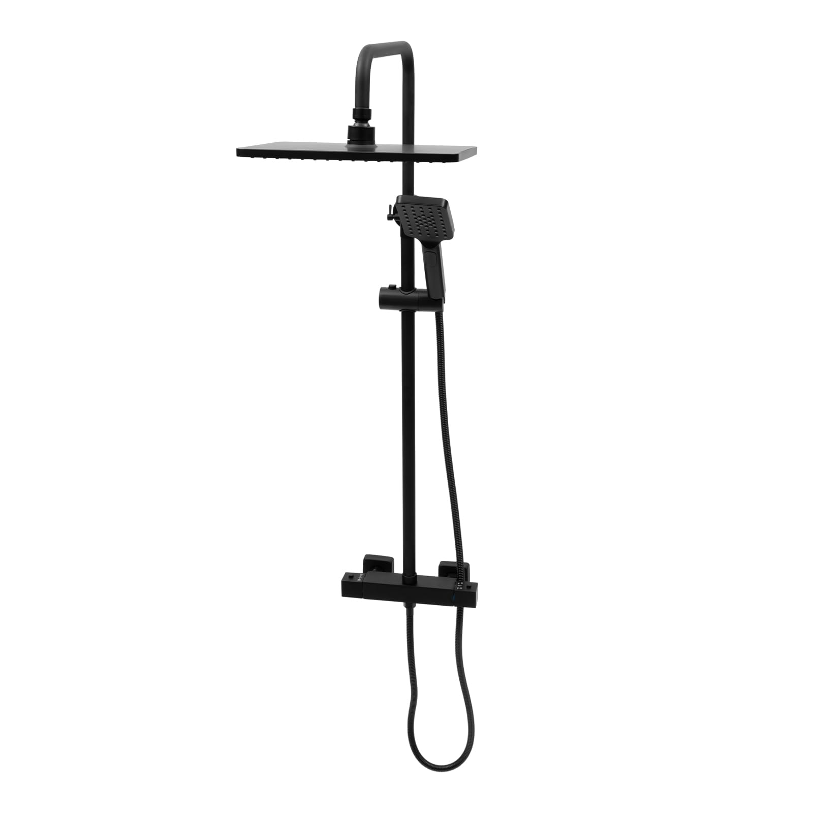 Sistema de ducha termostático, color negro 304, acero inoxidable, ducha de