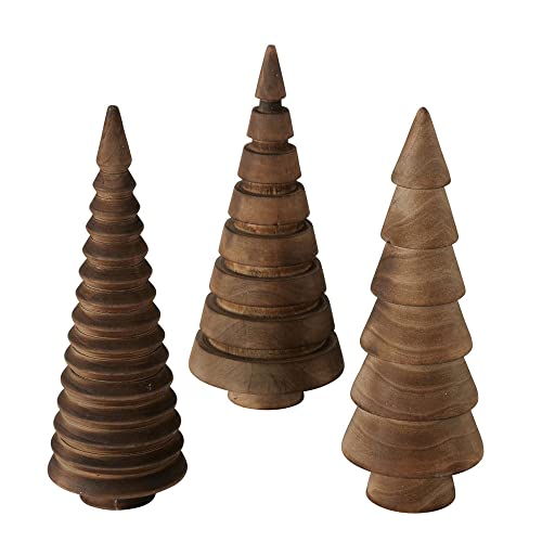 BOLTZE 3tlg. Holzbaum Pinewood braun aus Kiefernholz Dekotanne...
