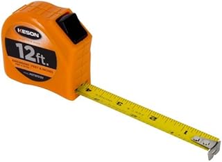 Keson PGT181012V Short Tape Measure with Nylon Coated Steel Blade and Toggle Lock (Graduations: 1/10, 1/100 & ft., in., 1/8), 5/8-Inch by 12-Foot