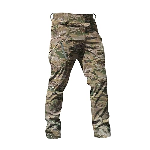 OIOLOYJM Military Cargo Pants for Men Hiking Relaxed Fit Work Waterproof Stretch Tactical Lightweight Outdoor Travel Pant