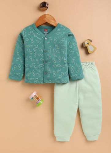 Image of LuvLap Baby Boys & Girls Regular Fit 100% Cotton Half Sleeves Jhabla & Shorts Set Pack of 2