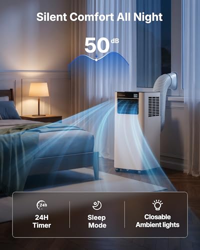 Image of 8,000 BTU Portable Air Conditioners with WIFI Enabled, Smart Air Conditioner Portable with APP /Voice /Remote Control, Portable AC unit with Cool, Fan, Dry, Sleep, 24H Timer, up to 350 Sq.ft.