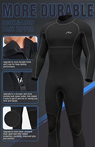 Hevto Men Wetsuits 3/2Mm Neoprene Back Zip Fullsuit Wet Suit Keep Warm For Surfing Swimming Sup Snorkeling Diving (M06-Black, S) #TOP4