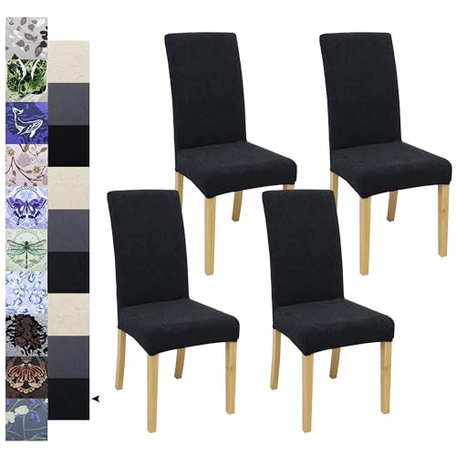 Dining Chair Covers, Dining Room Chair Cover Set of 6, Stretch Kitchen Chair Covers, Detachable Washable Chair Cover, Parsons Chair Slipcovers Protective, for Home, Restaurant, Banquet