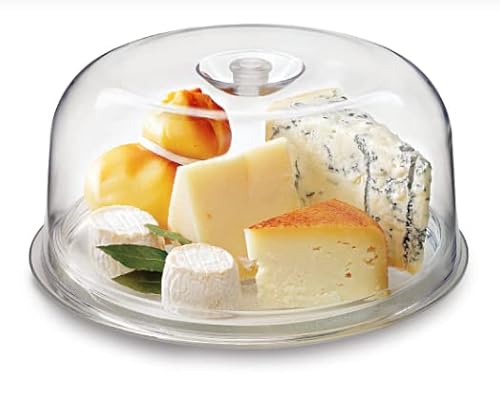 CRISTALICA Servierplatte mit Deckel Kuchenplatte Käseglocke Ginevra 29 cm