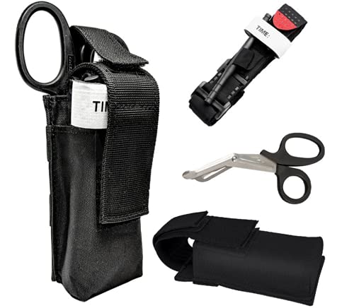 Feloyal Garrot Tourniquet et Sac Tactiques et Accessoires de Ciseaux Médicaux EMT Kit d'urgence Pour la Chasse et la Randonnée, Pour Les Urgences Graves en Plein Air et la Randonnée Cover