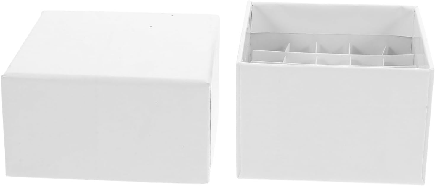 Hemobllo Microtube Box with Lid 25-Well Cardboard Storage Freezer Box for Laboratory Consumables and Sample Preservation