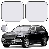 Windshield Sun Shade - 2 Piece Car Sun Shade Windshield, Foldable Car Shade Front Windshield with Reflective Fabric Blocks Sun and Keeps Your Vehicle Cool, for Most Sedans SUV and Trucks - Large