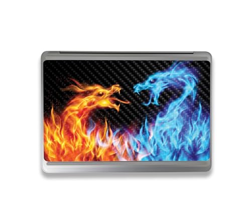 Image of MightySkins Carbon Fiber Skin Compatible with Microsoft Surface Laptop Studio 2 (2023) Full Wrap Kit - Dueling Dragons | Protective, Durable Textured Carbon Fiber Finish | Made in The USA